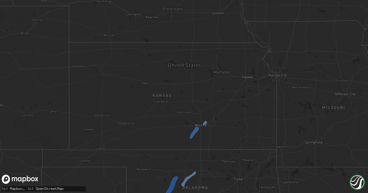 Hail map in Kansas on November 18, 2024