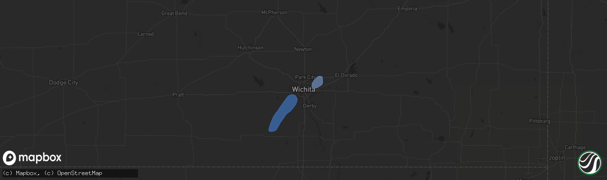 Hail map in Wichita, KS on November 18, 2024