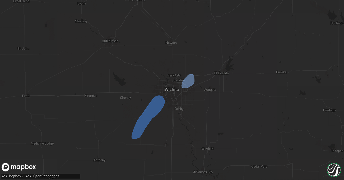 Hail map in Wichita, KS on November 18, 2024