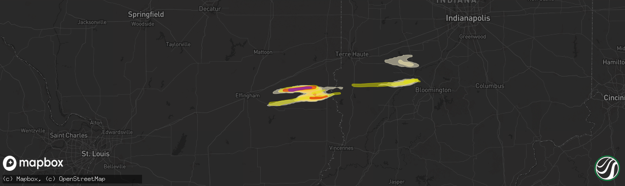 Hail map in Annapolis, IL on November 18, 2025