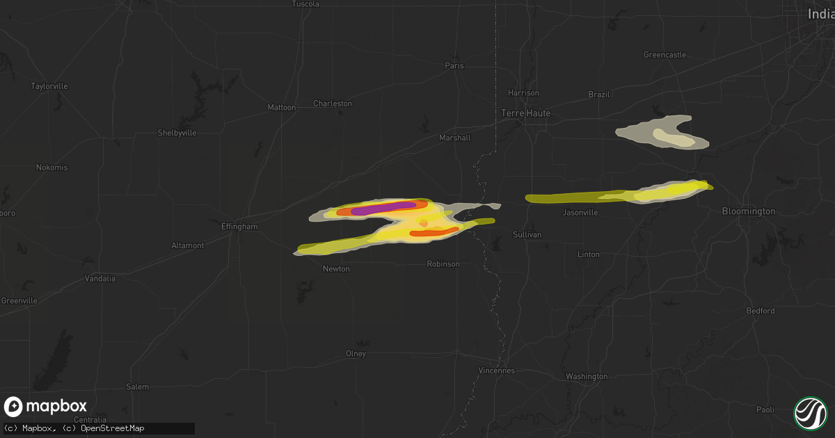 Hail map in Annapolis, IL on November 18, 2025