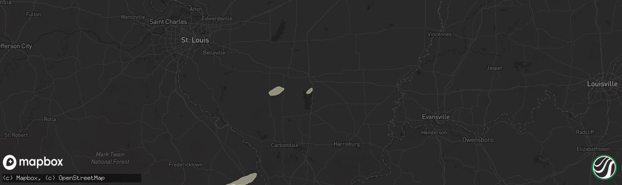 Hail map in Bonnie, IL on November 18, 2025