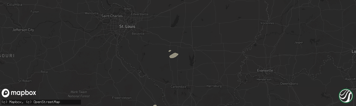 Hail map in Du Bois, IL on November 18, 2025