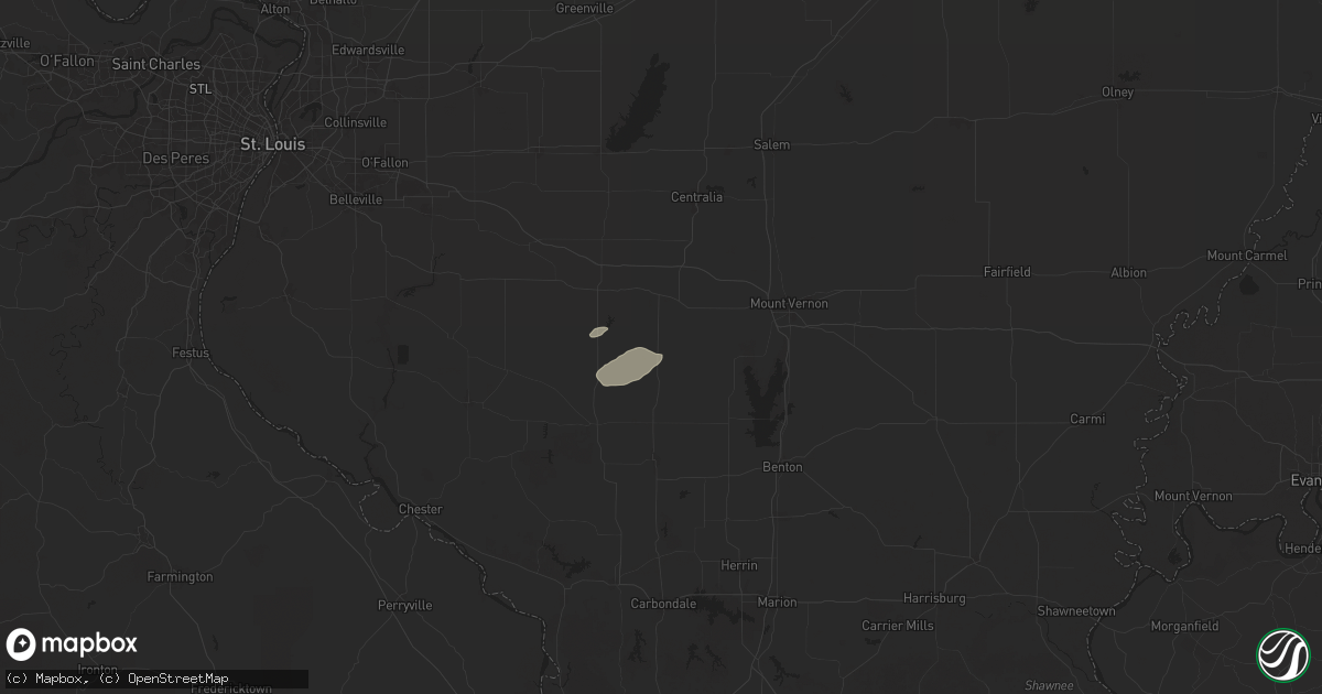 Hail map in Du Bois, IL on November 18, 2025