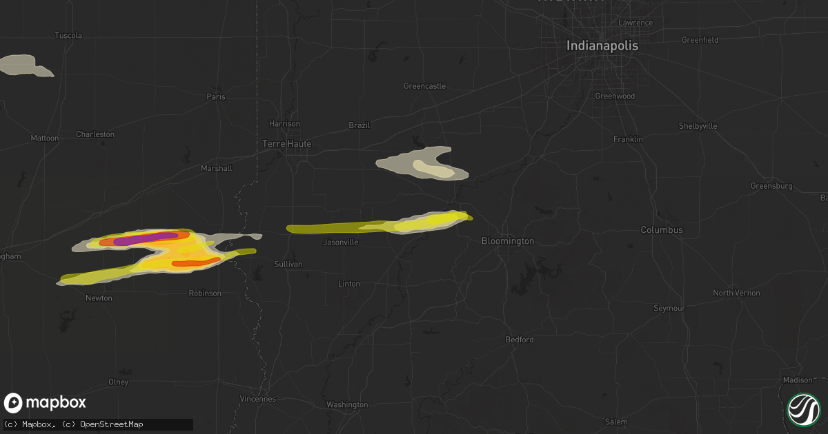 Hail map in Freedom, IN on November 18, 2025