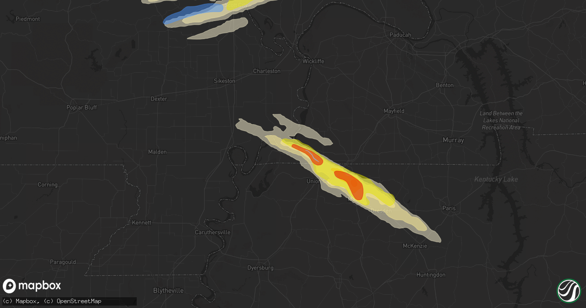 Hail map in Hickman, KY on November 18, 2025