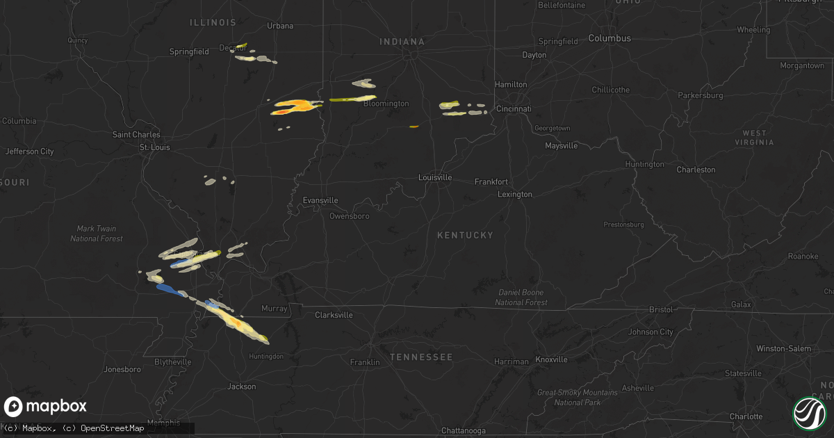Hail map in Kentucky on November 18, 2025