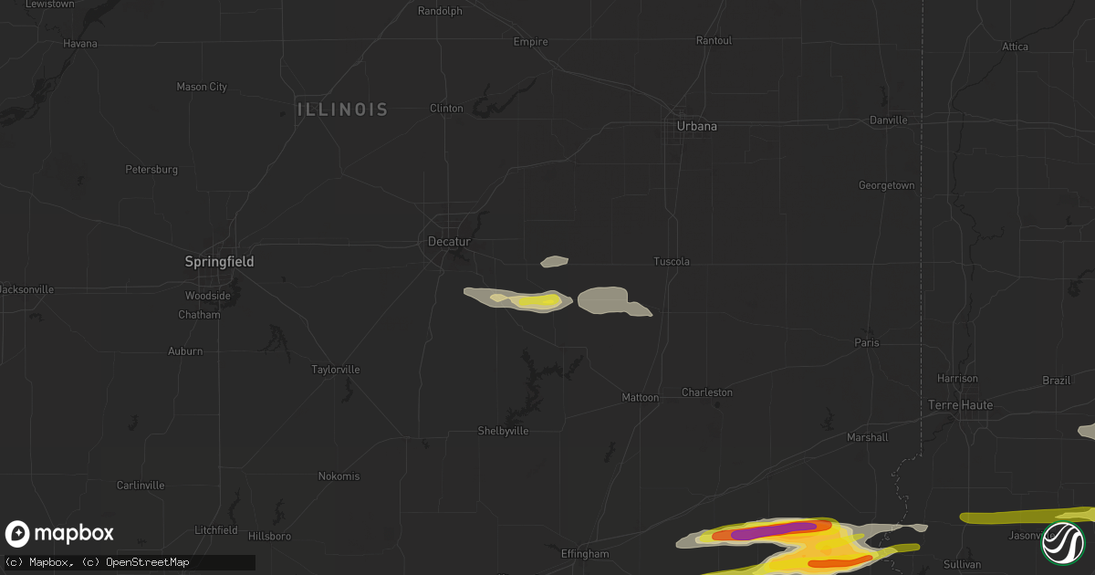 Hail map in Lovington, IL on November 18, 2025