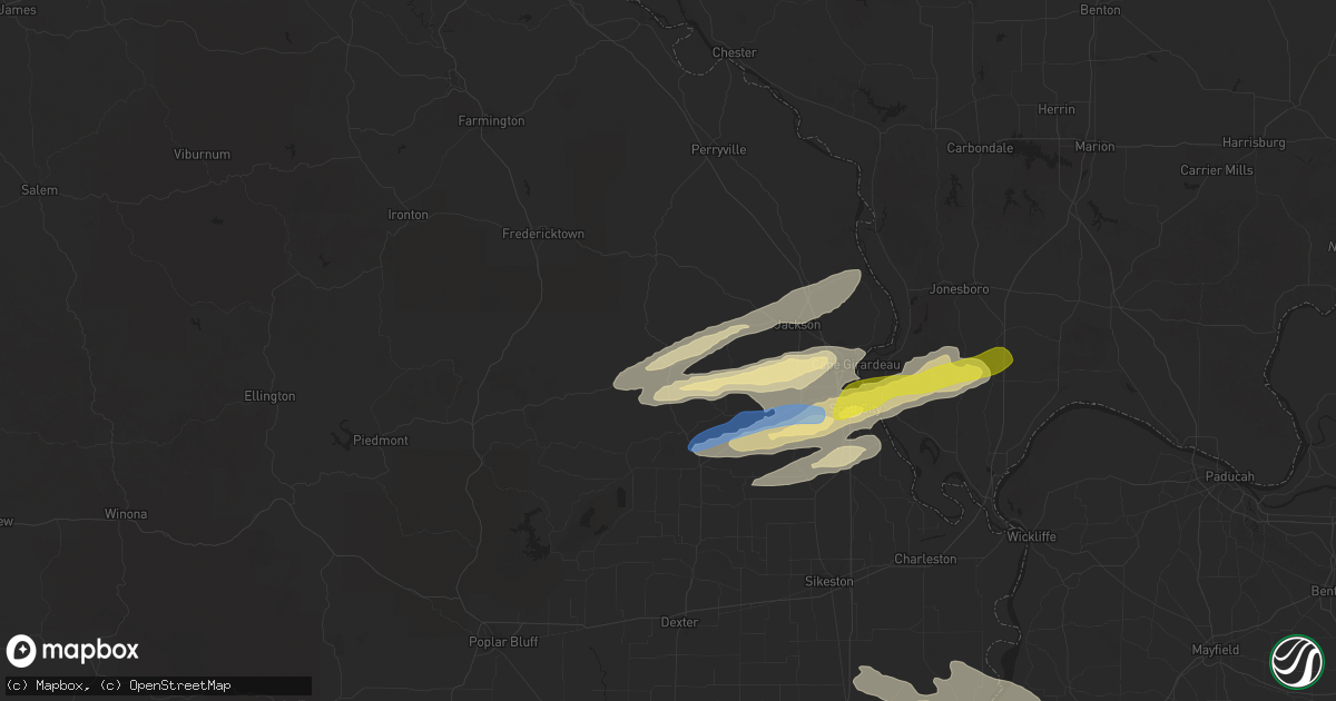 Hail map in Marble Hill, MO on November 18, 2025