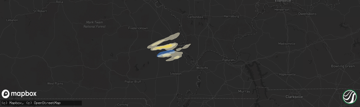 Hail map in Scott City, MO on November 18, 2025