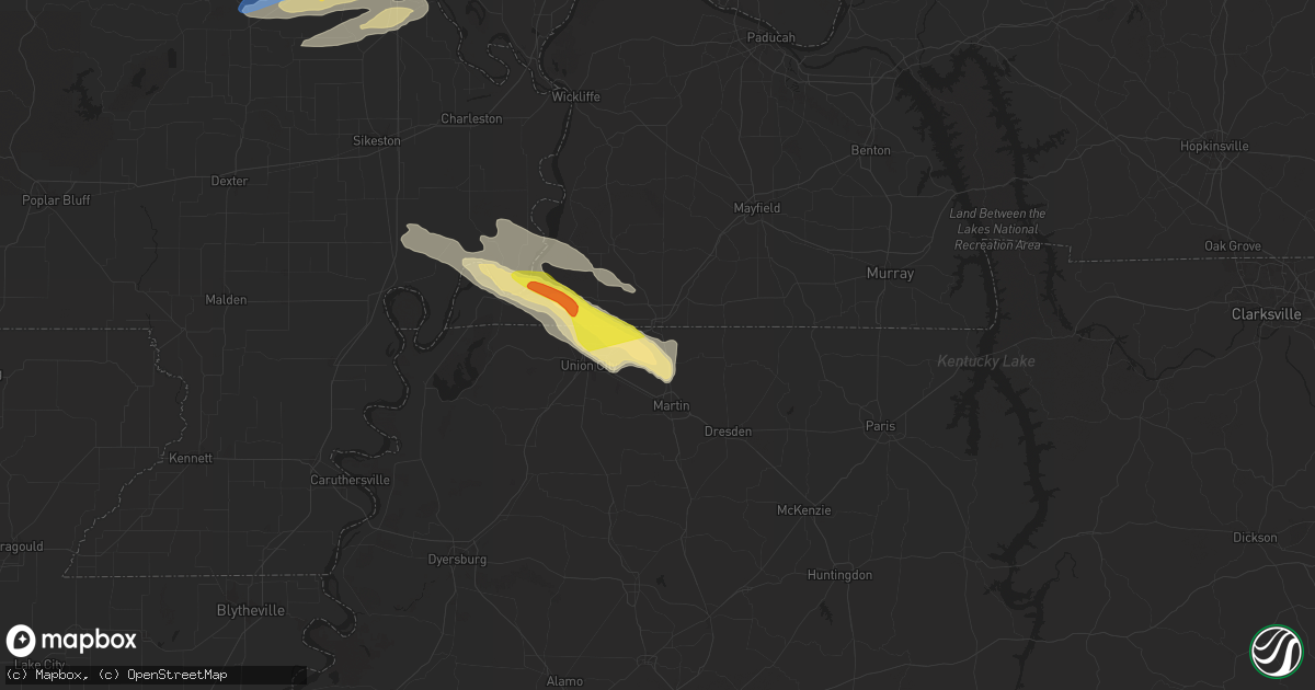 Hail map in South Fulton, TN on November 18, 2025