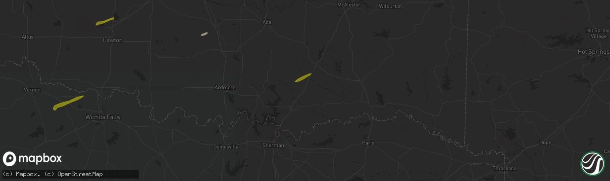 Hail map in Caddo, OK on November 19, 2023