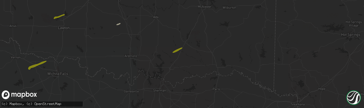 Hail map in Caney, OK on November 19, 2023