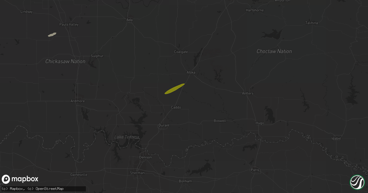Hail map in Caney, OK on November 19, 2023