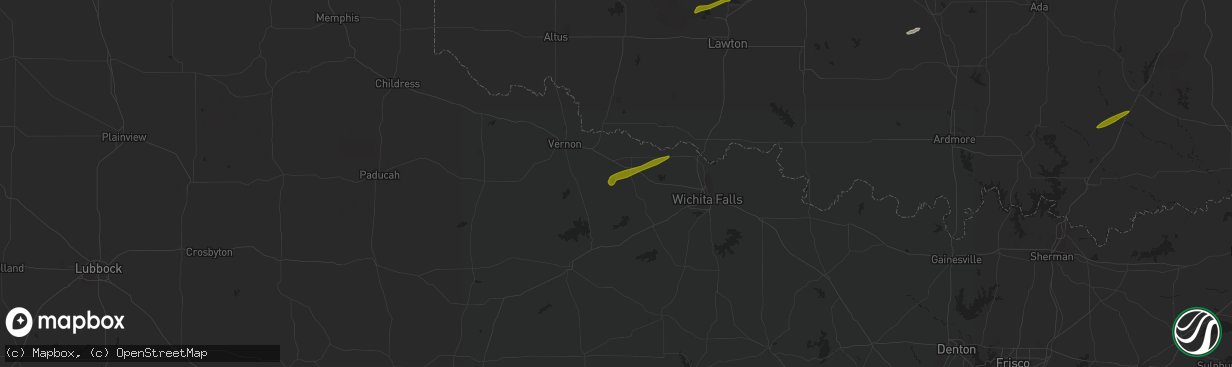 Hail map in Electra, TX on November 19, 2023