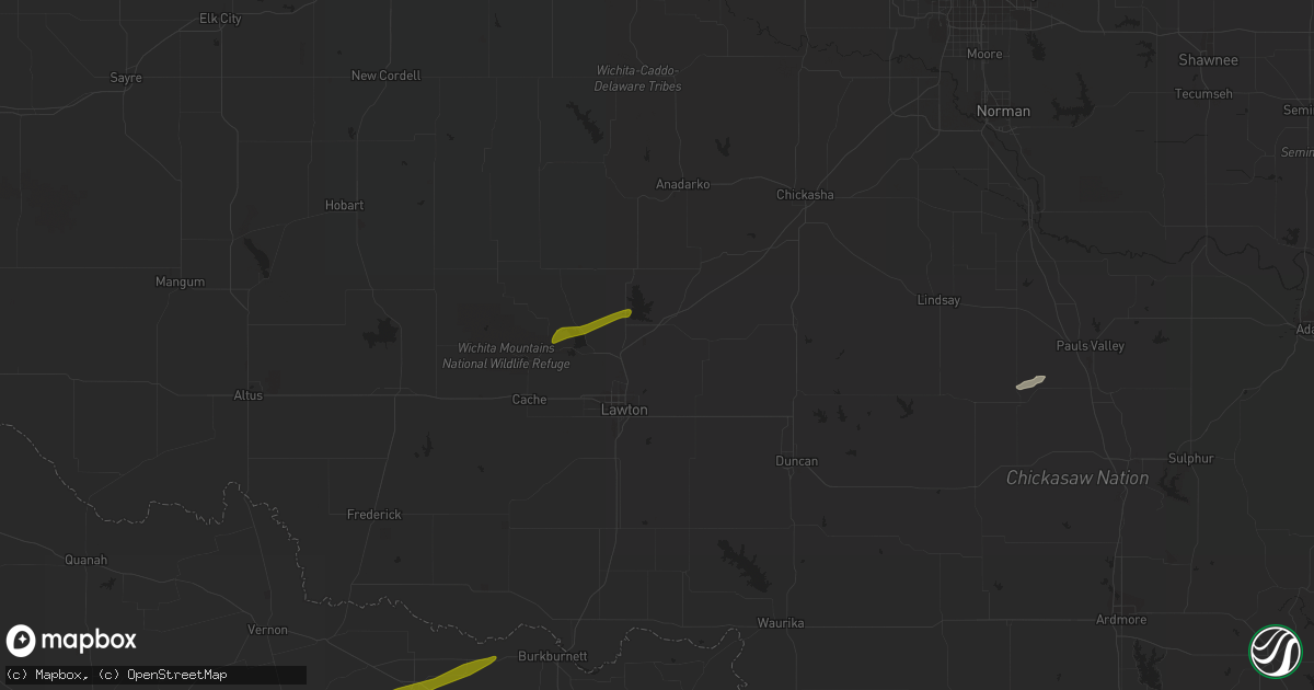 Hail map in Elgin, OK on November 19, 2023