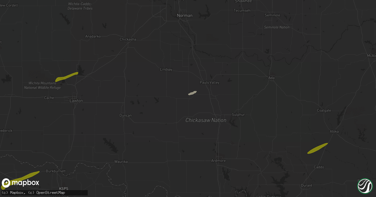Hail map in Elmore City, OK on November 19, 2023