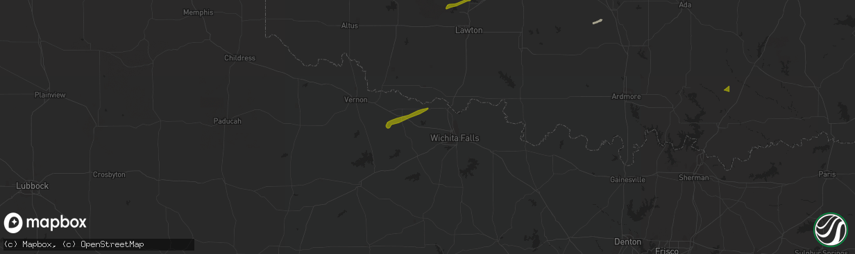 Hail map in Iowa Park, TX on November 19, 2023