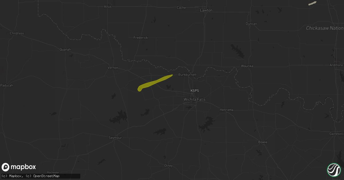 Hail map in Iowa Park, TX on November 19, 2023