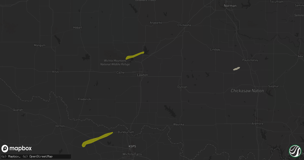 Hail map in Lawton, OK on November 19, 2023