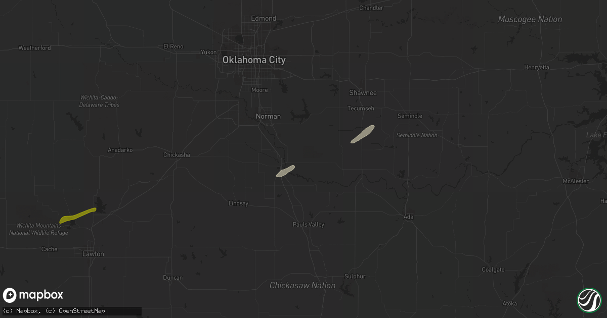Hail map in Lexington, OK on November 19, 2023