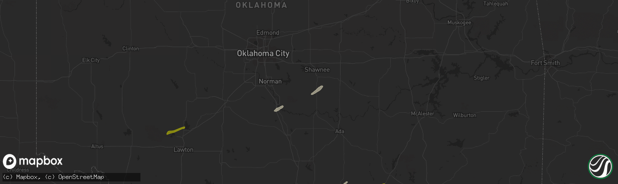 Hail map in Macomb, OK on November 19, 2023