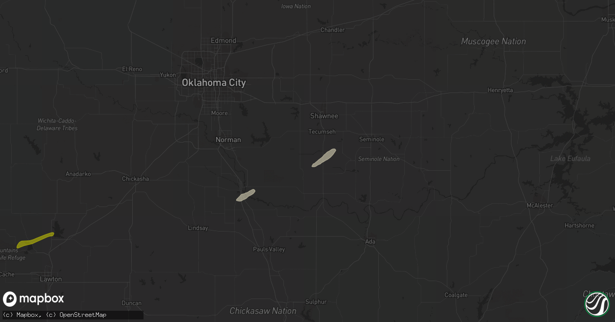 Hail map in Macomb, OK on November 19, 2023