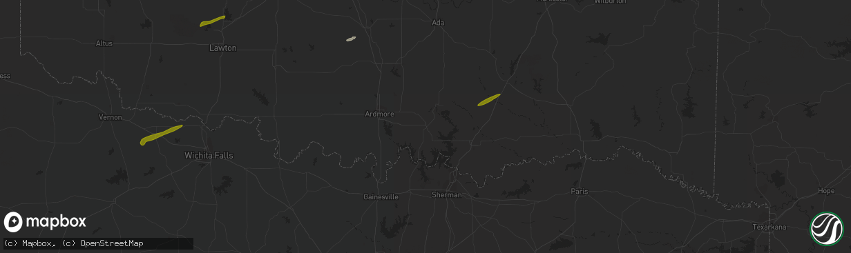 Hail map in Madill, OK on November 19, 2023