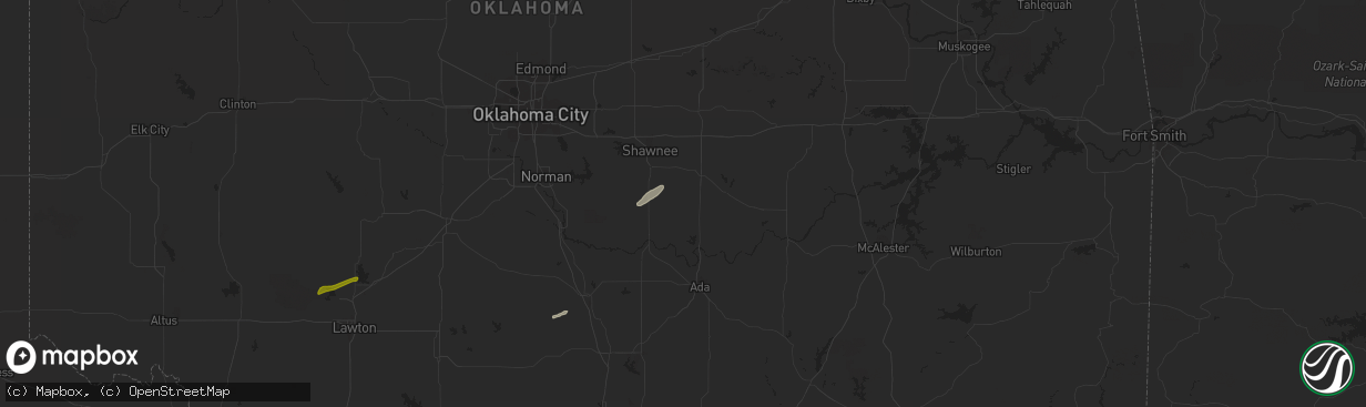 Hail map in Maud, OK on November 19, 2023