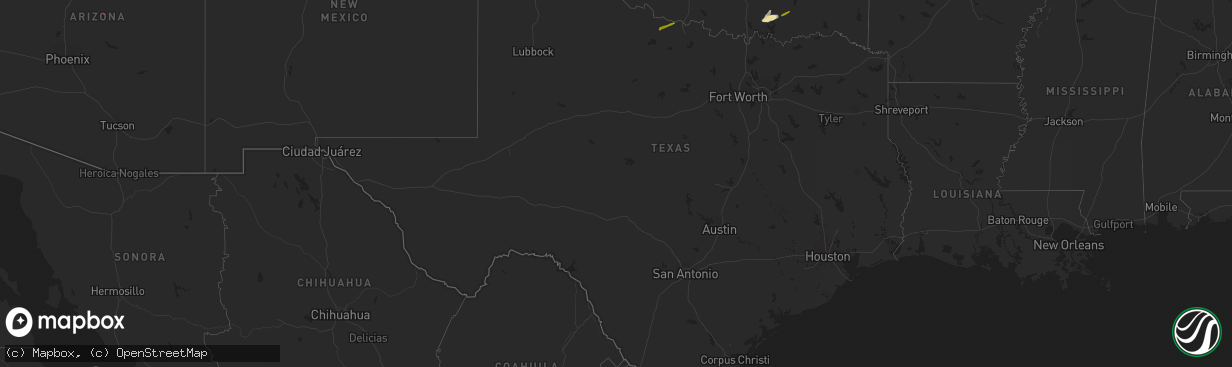 Hail map in Texas on November 19, 2023