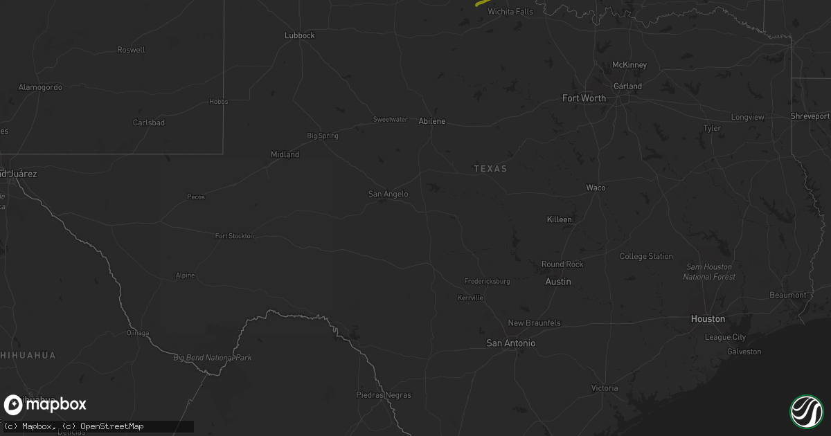 Hail map in Texas on November 19, 2023