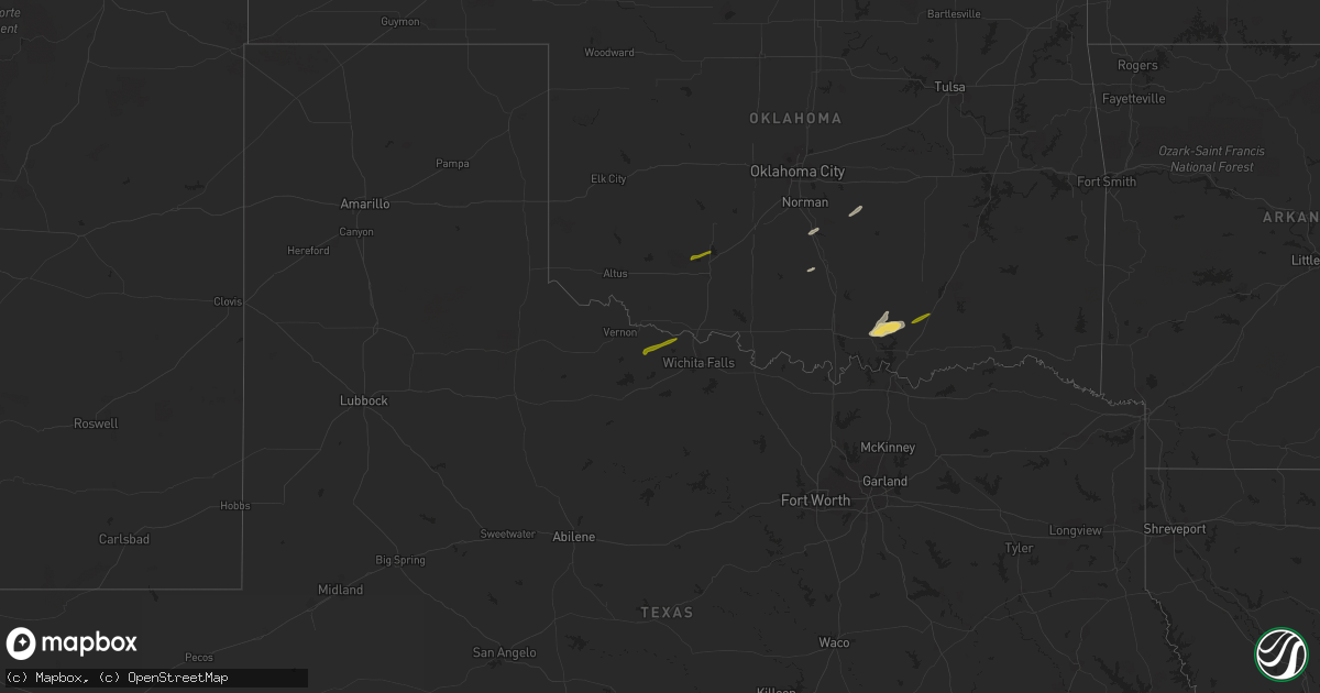 Hail map on November 19, 2023