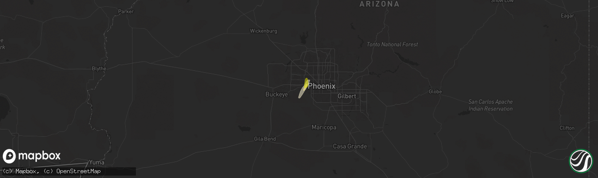 Hail map in Avondale, AZ on November 19, 2025