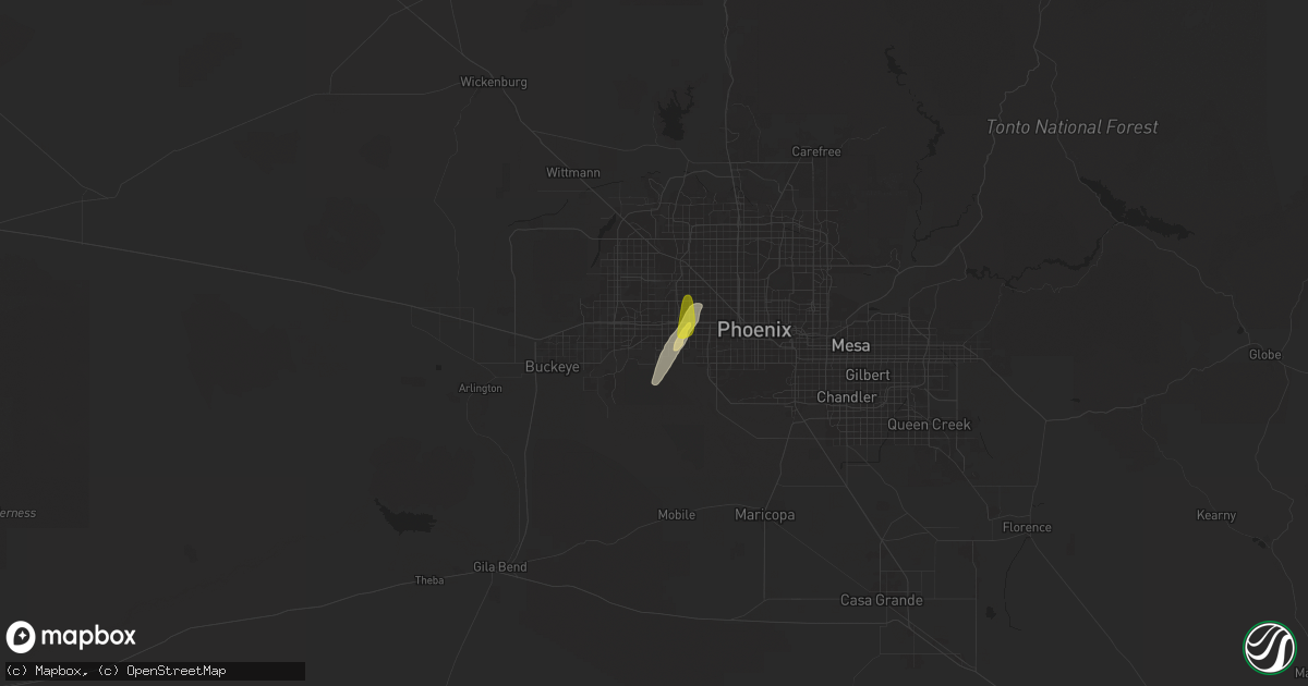 Hail map in Avondale, AZ on November 19, 2025