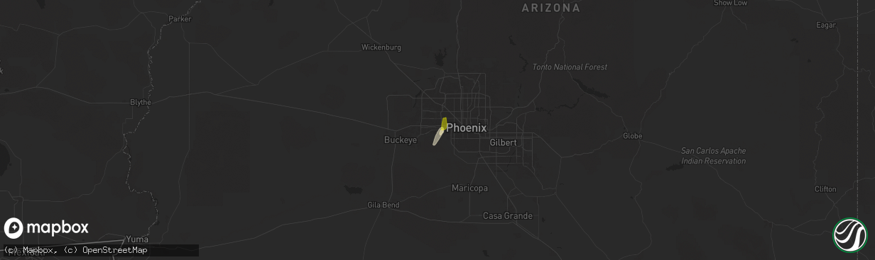 Hail map in Cashion, AZ on November 19, 2025