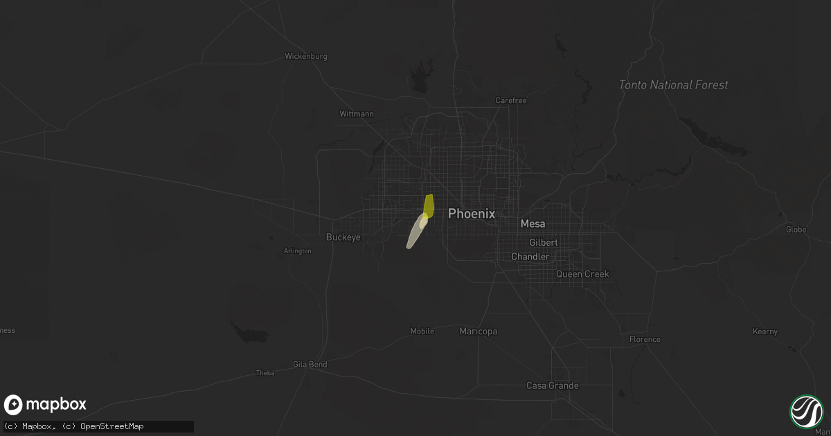 Hail map in Cashion, AZ on November 19, 2025