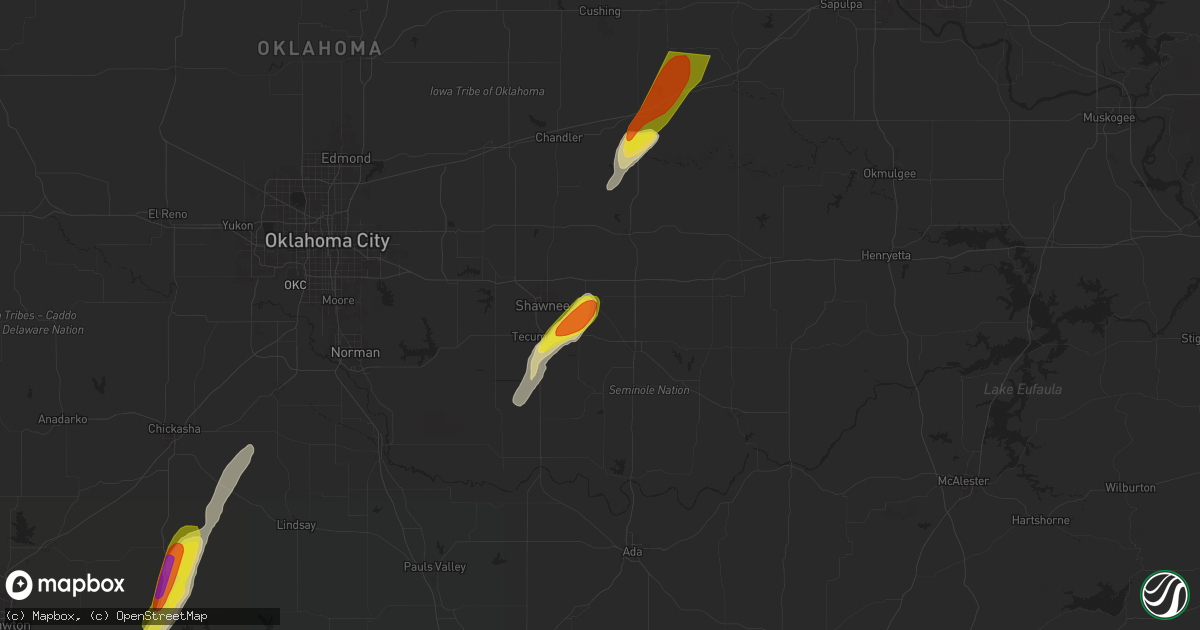 Hail map in Earlsboro, OK on November 19, 2025