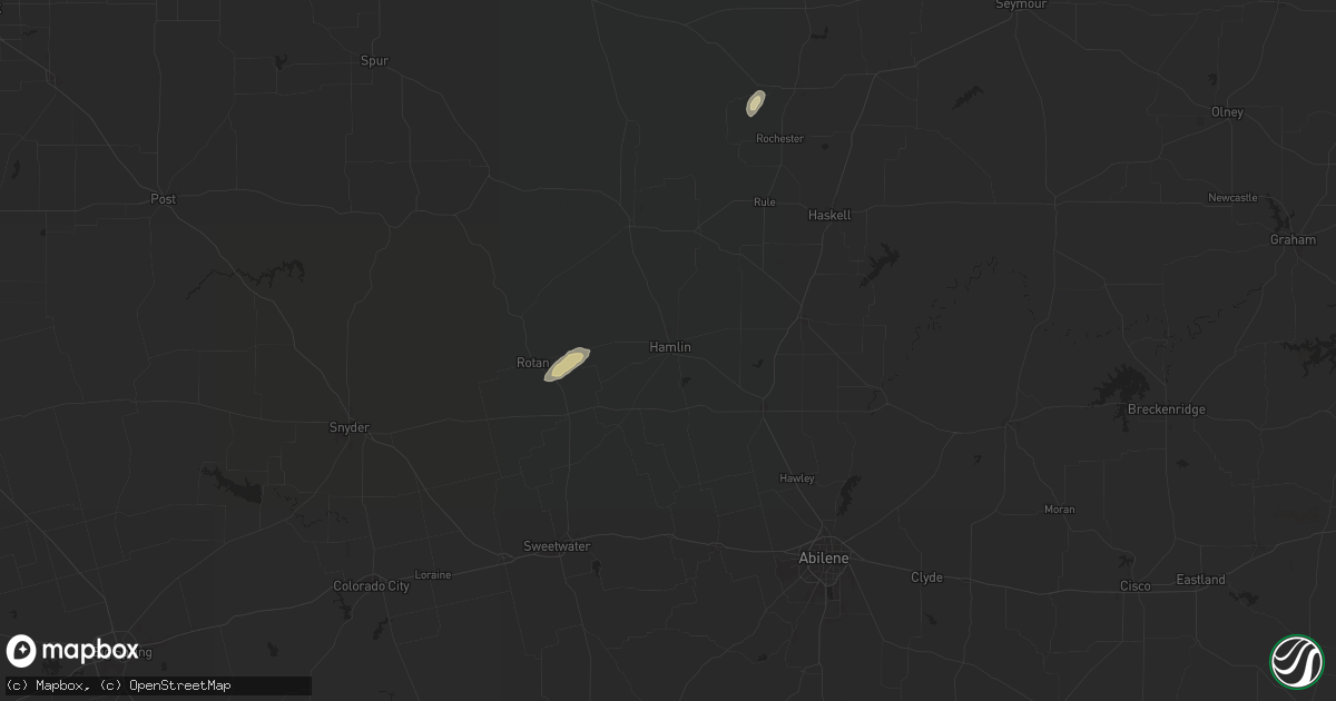Hail map in Hamlin, TX on November 19, 2025