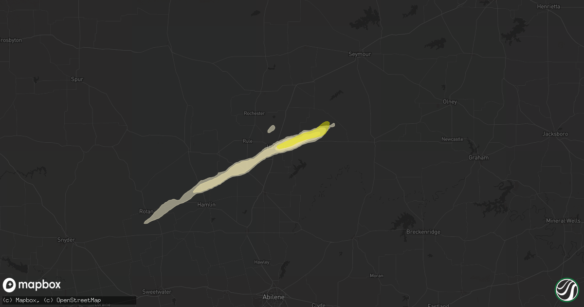 Hail map in Haskell, TX on November 19, 2025