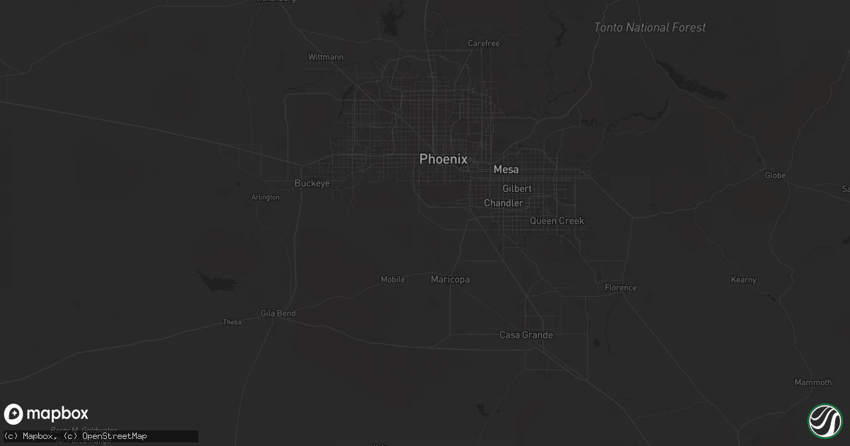 Hail map in Laveen, AZ on November 19, 2025