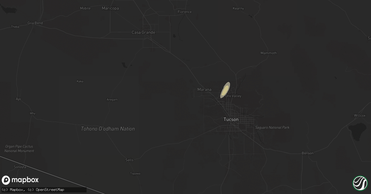 Hail map in Marana, AZ on November 19, 2025
