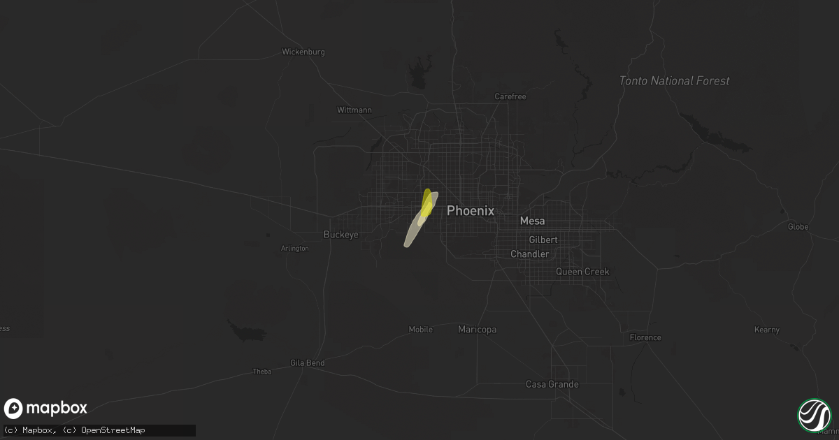 Hail map in Tolleson, AZ on November 19, 2025