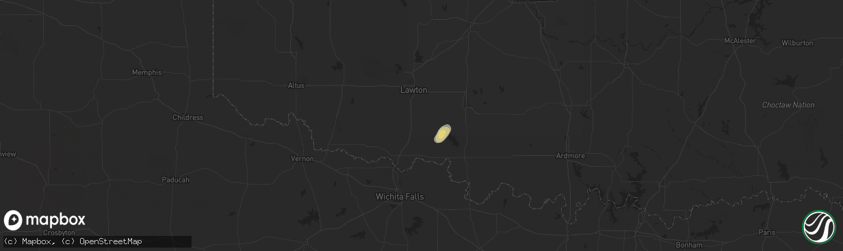 Hail map in Walters, OK on November 19, 2025