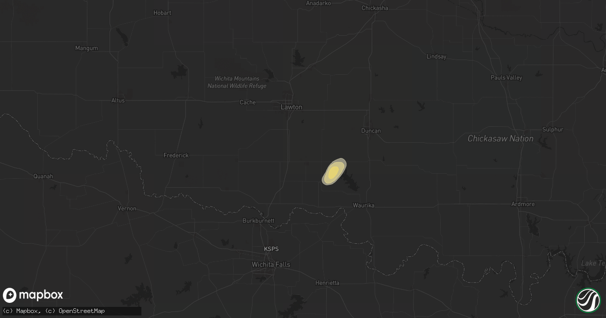 Hail map in Walters, OK on November 19, 2025