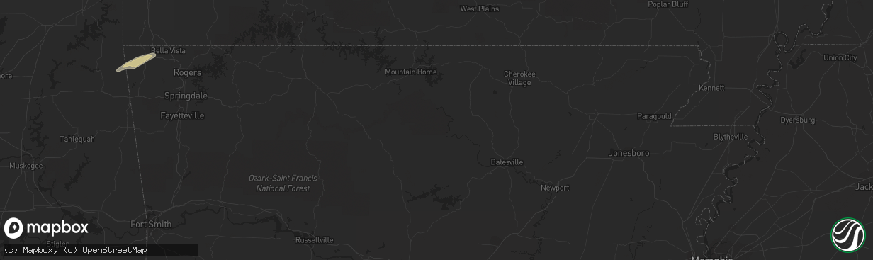 Hail map in Bonne Terre, MO on November 20, 2011