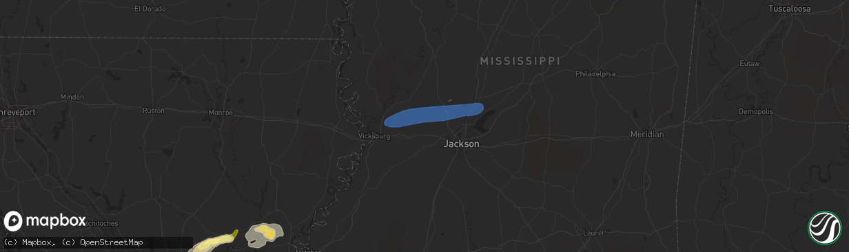 Hail map in Bolton, MS on November 20, 2023