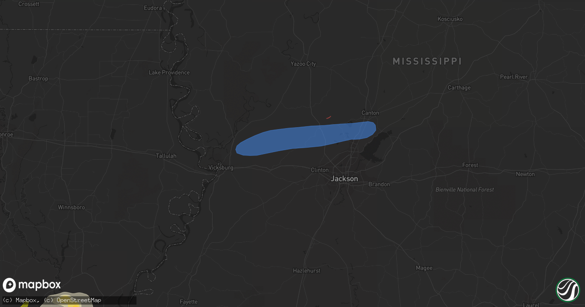 Hail map in Bolton, MS on November 20, 2023