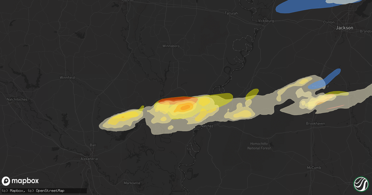 Hail map in Clayton, LA on November 20, 2023