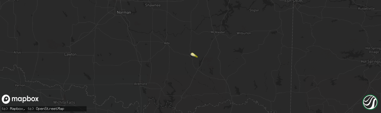 Hail map in Coalgate, OK on November 20, 2023