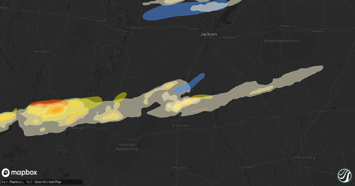 Hail map in Hazlehurst, MS on November 20, 2023